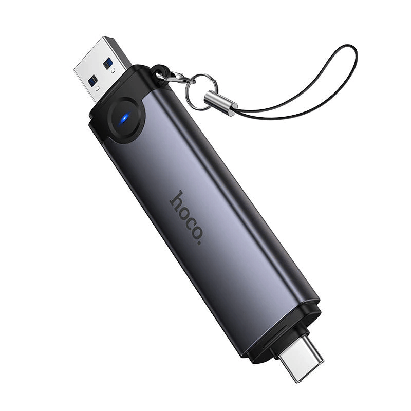 การ์ดรีดเดอร์ 3IN1 HOCO HB56 USB + TYPE-C อ่าน SD CARD, MICRO SD CARD, USB FLASH DRIVE รองรับ OTG ความเร็วสูง 5GBPS